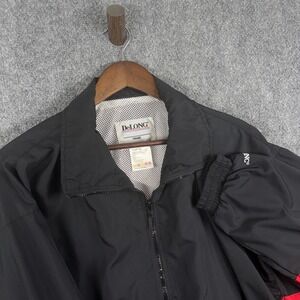 Vintage DeLONG Black and Red Windbreaker Jacket Mens Size L/G Full‎ Zip